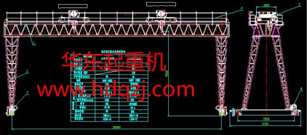 雙小車(chē)提梁機(jī)圖紙尺寸